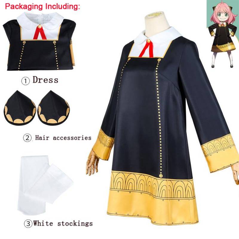 Kinder/Erwachsene Anime SPY FAMILY Anya Forger Cosplay Kostüm Erwachsene Langarm Mädchen Kleid Uniformen Anzug Student College Kleidung Schwarze Kleider S Kinder/Erwachsene Anime SPY FAMILY Anya Forger Cosplay Kostüm Erwachsene Langarm Mädchen Kleid Uniformen Anzug Student College Kleidung Schwarze Kleider S von Joom DACH