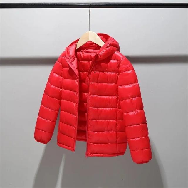 Kinder 2–12 Jahre alt, Daunen-Baumwolljacke, Kleidung für Jungen und Mädchen, mit Baumwolle gepolsterte Kleidung für Kinder, warme Daunenmäntel 11-12 rot von Joom DACH