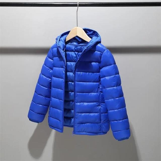 Kinder 2–12 Jahre alt, Daunen-Baumwolljacke, Kleidung für Jungen und Mädchen, mit Baumwolle gepolsterte Kleidung für Kinder, warme Daunenmäntel 2-3 blau von Joom DACH
