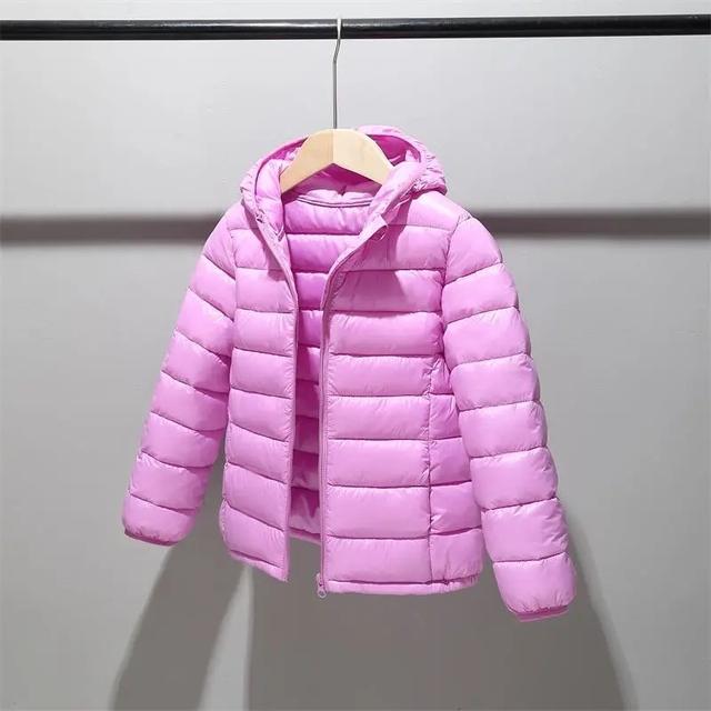 Kinder 2–12 Jahre alt, Daunen-Baumwolljacke, Kleidung für Jungen und Mädchen, mit Baumwolle gepolsterte Kleidung für Kinder, warme Daunenmäntel 2-3 violett von Joom DACH