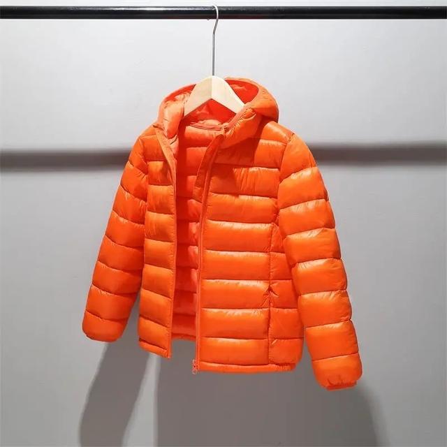 Kinder 2–12 Jahre alt, Daunen-Baumwolljacke, Kleidung für Jungen und Mädchen, mit Baumwolle gepolsterte Kleidung für Kinder, warme Daunenmäntel 9-10 orange von Joom DACH