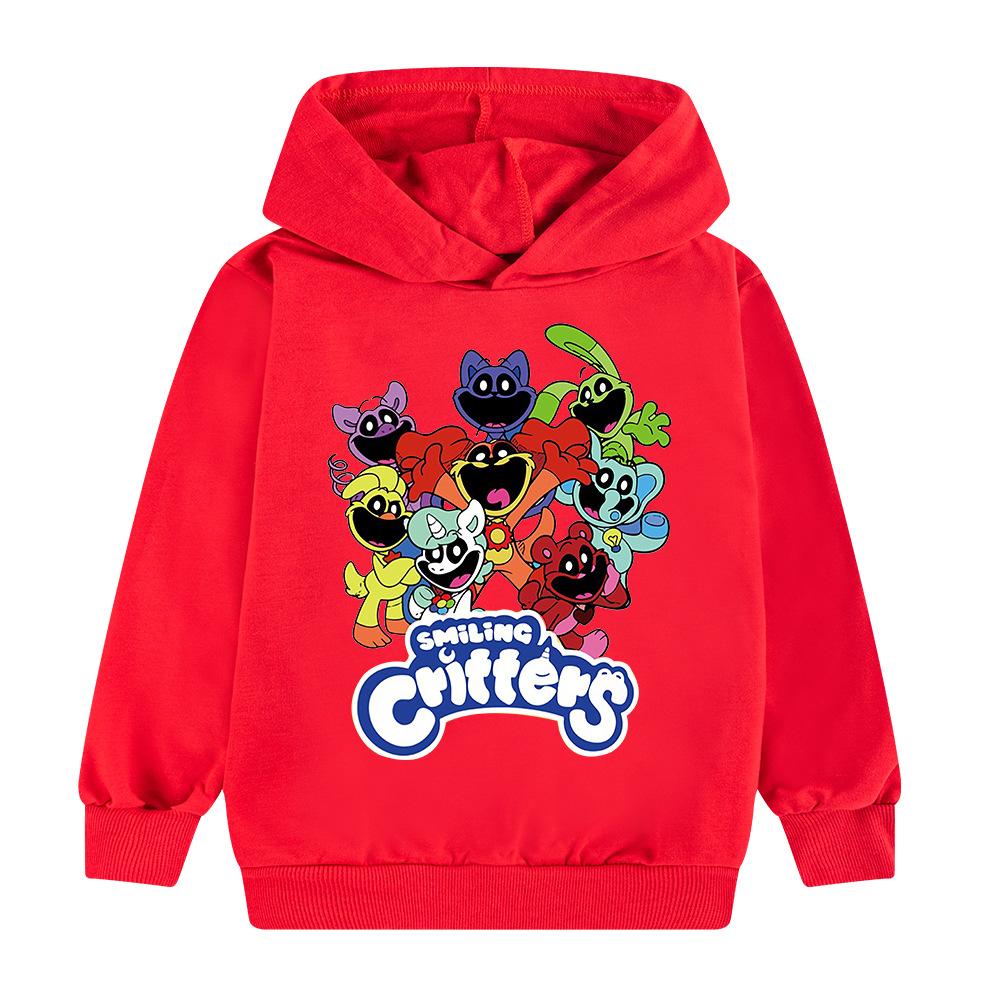 Kinder 3D Hoodie Smiling Critters Pullover Kinderpullover 110cm rot von Joom DACH