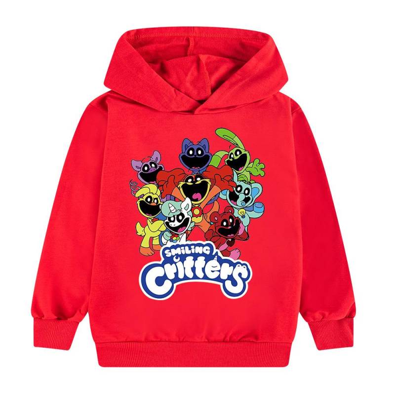 Kinder 3D Hoodie Smiling Critters Pullover Kinderpullover 110cm rot von Joom DACH