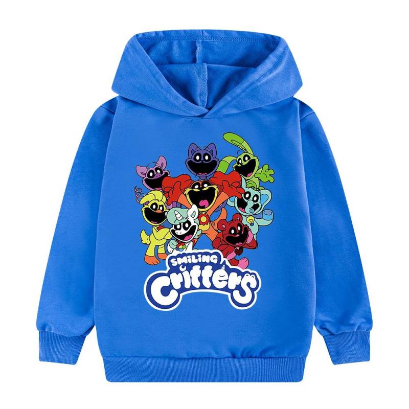 Kinder 3D Hoodie Smiling Critters Pullover Kinderpullover 130cm blau von Joom DACH