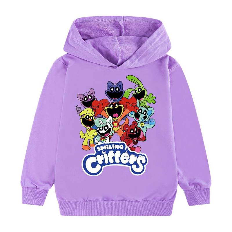 Kinder 3D Hoodie Smiling Critters Pullover Kinderpullover 150cm violett von Joom DACH