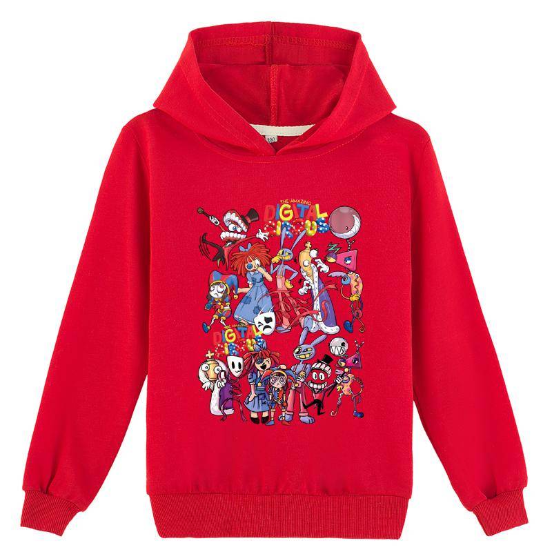 Kinder 3D Hoodie TTHE AMAZING DIGITAL CIRCUS Pullover Kinderpullover 140cm rot von Joom DACH