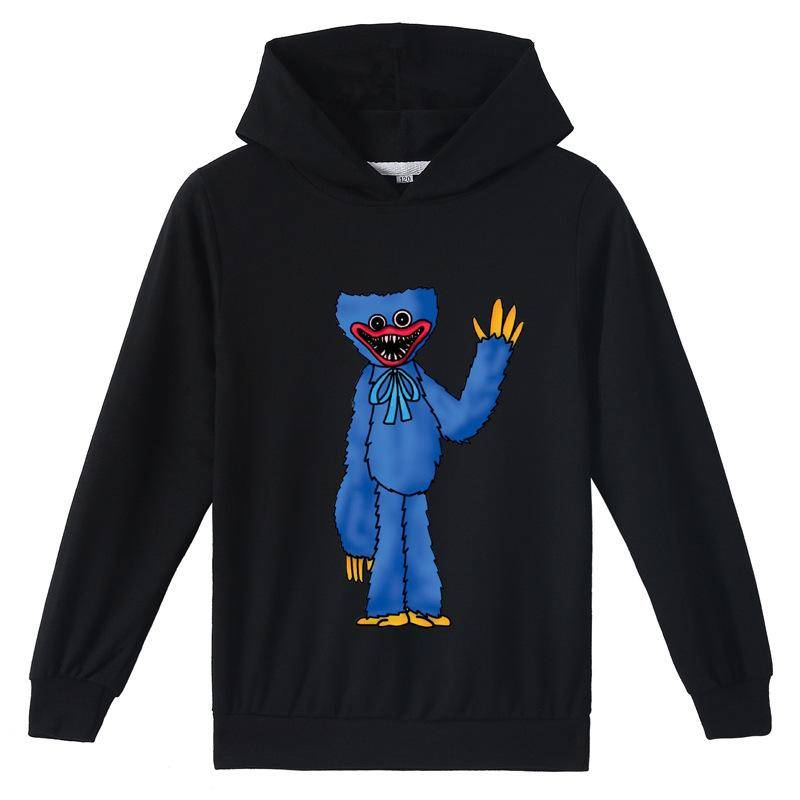 Kinder 3D Kapuzenpullover Huggy Wuggy Pullover Poppy Playtime Kinderpullover 140cm schwarz von Joom DACH