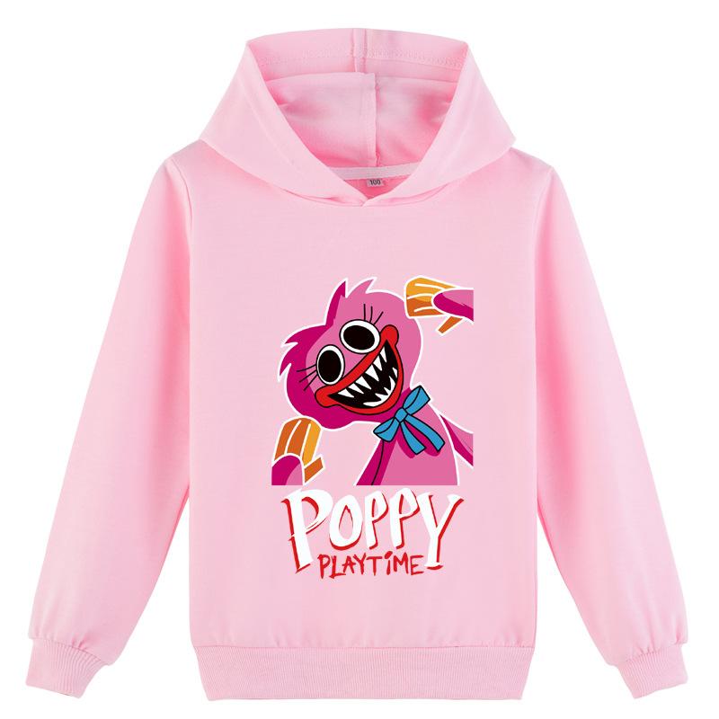 Kinder 3D Kapuzenpullover Kissy Missy Pullover Poppy Playtime Kinder Dünner Frühlingspullover Dunkel 140cm rosa von Joom DACH