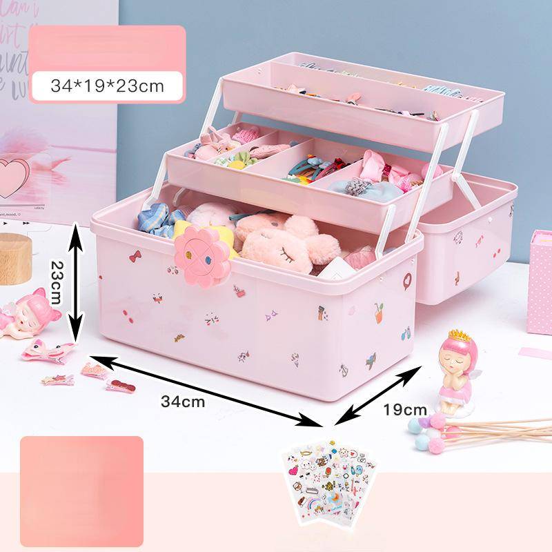 Kinder-Aufbewahrungsbox, Haar-Accessoires-Aufbewahrungsbox, rosa, bequem zu verwendende Haargummi-Gürtelbox von Joom DACH