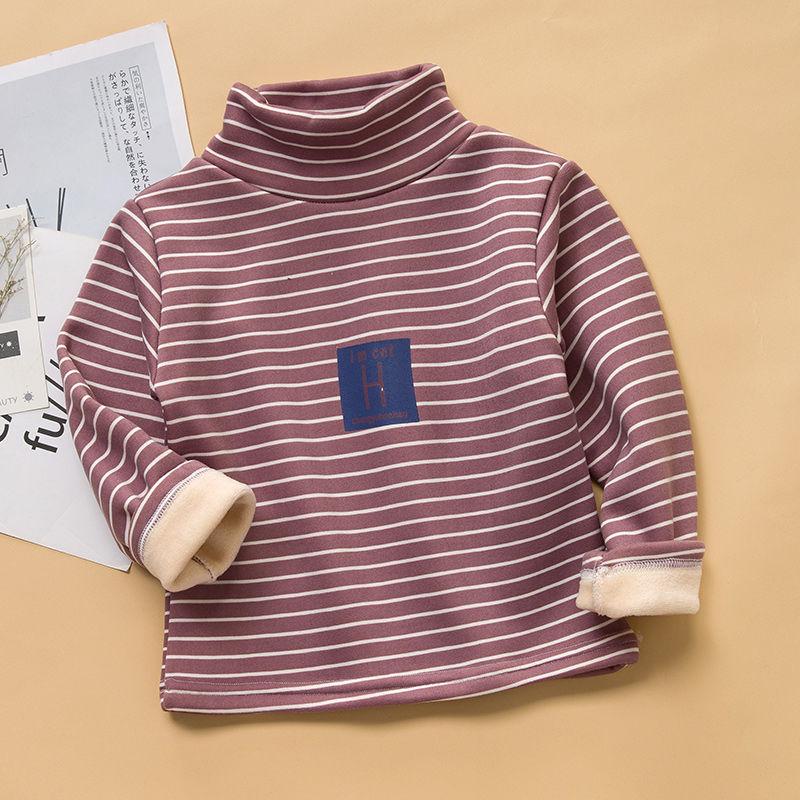 Kinder Baby Herbst und Winter Tops Jungen und Mädchen Plus Samt gepolsterte Stehkragen Langarm T-Shirts Warme Kinder Bottoming Shirt 100 von Joom DACH