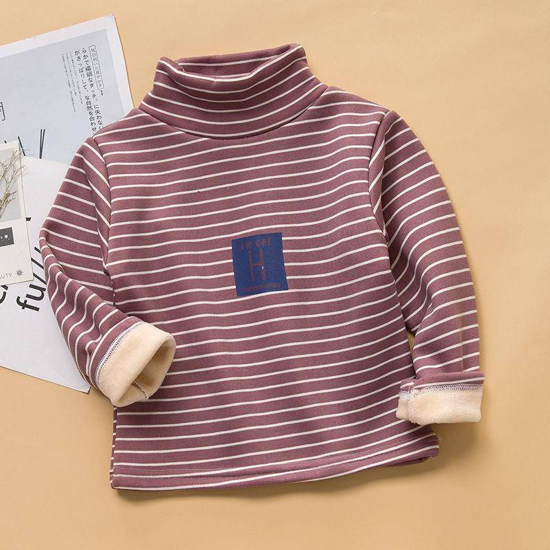 Kinder Baby Herbst und Winter Tops Jungen und Mädchen Plus Samt gepolsterte Stehkragen Langarm T-Shirts Warme Kinder Bottoming Shirt 100 von Joom DACH