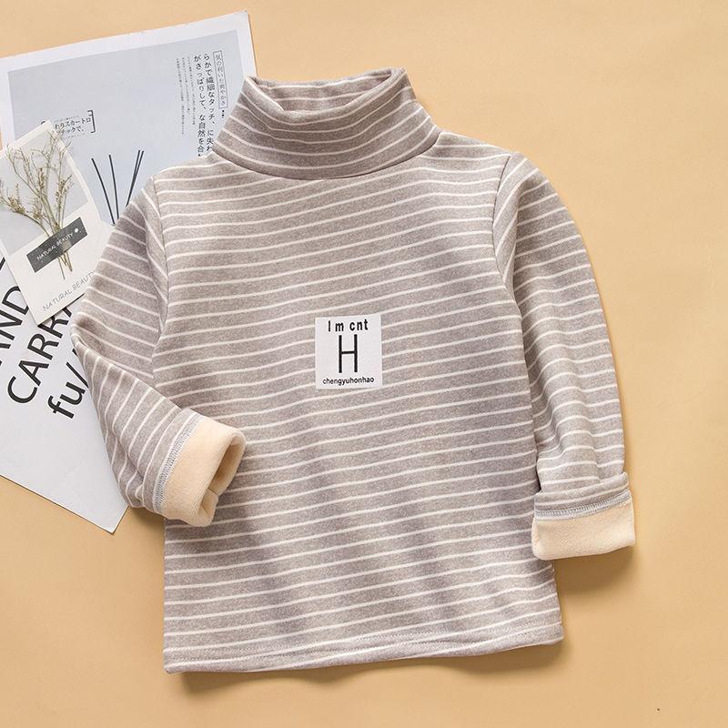 Kinder Baby Herbst und Winter Tops Jungen und Mädchen Plus Samt gepolsterte Stehkragen Langarm T-Shirts Warme Kinder Bottoming Shirt 100 von Joom DACH