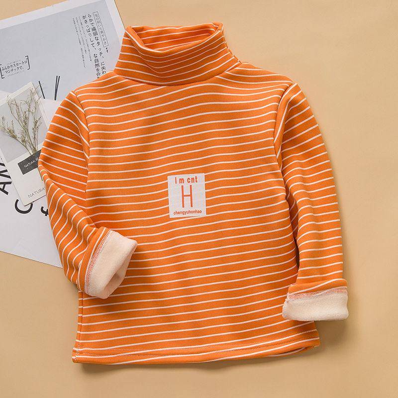 Kinder Baby Herbst und Winter Tops Jungen und Mädchen Plus Samt gepolsterte Stehkragen Langarm T-Shirts Warme Kinder Bottoming Shirt 140 von Joom DACH