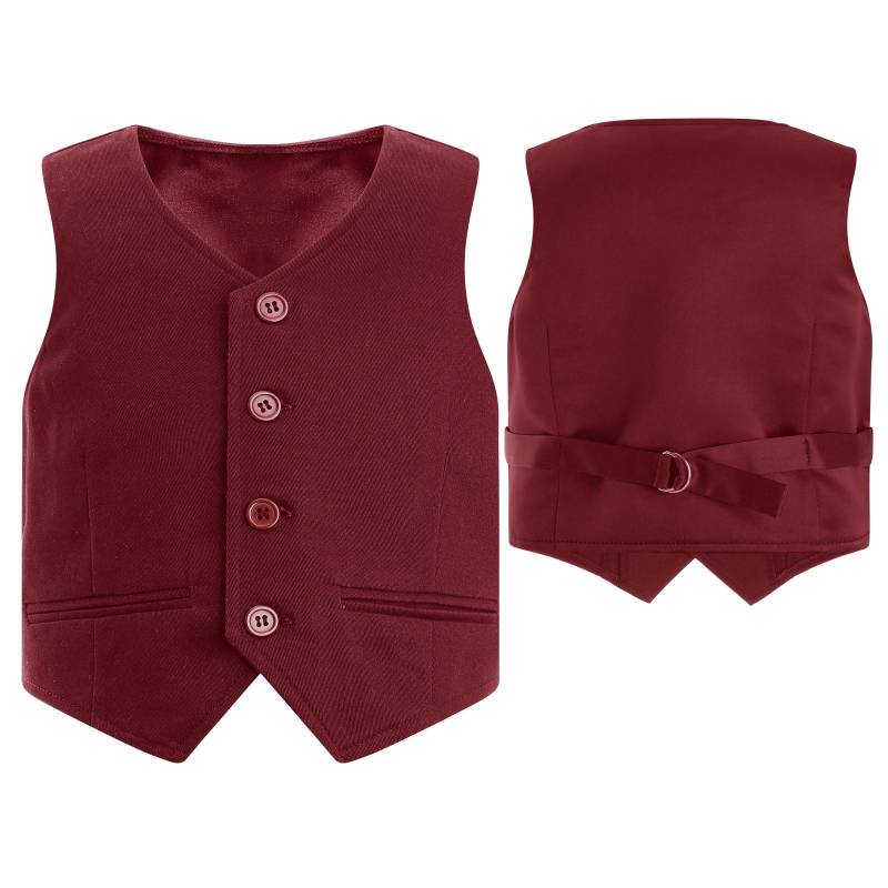 Kinder Baby Jungen Anzugweste Festlich Smoking Sakko Weste Slim Fit 9-10 Years bordeaux von Joom DACH
