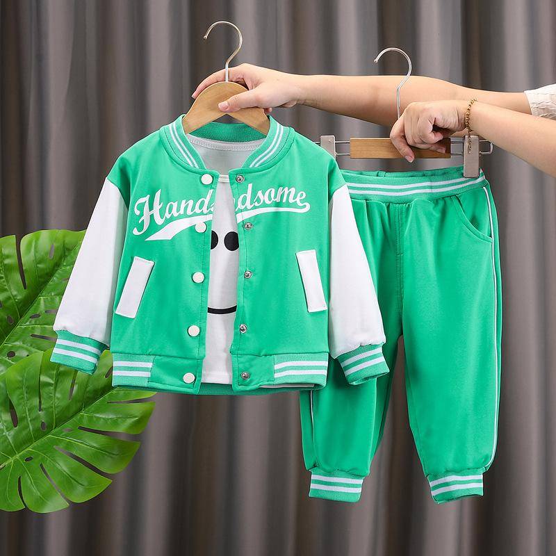 Kinder Baseball Kleidung Anzug Jungen Mädchen Casual Sport Sets Mantel Hosen Dreigliedrige Frühling Herbst Dünne Baby Trainingsanzug Outfits 80cm grün von Joom DACH