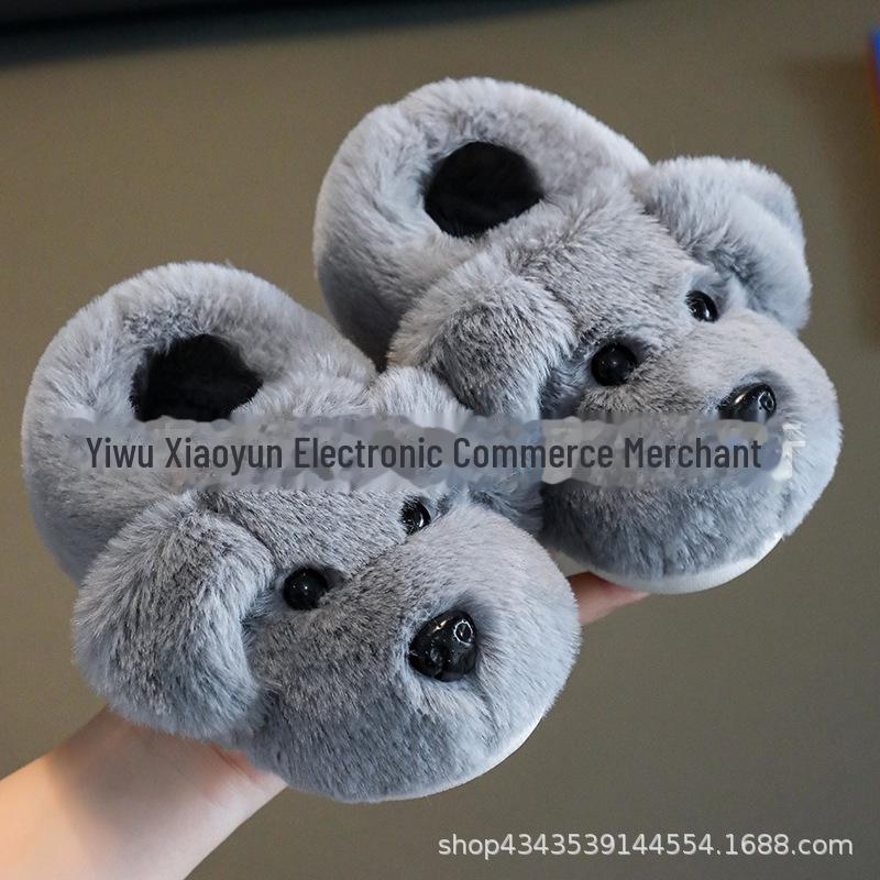 Kinder Baumwoll Cartoon Hausschuhe - Jungen & Mädchen 1-3 Jahre, Kuscheliges Indoor Schuhwerk für Babys & Kleinkinder, Ideal für Herbst und Winter Size 26-27 grau von Joom DACH