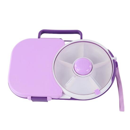 Kinder Brotdose Drehbarer Snack-Organizer 5-Fächer Bento-Box mit Kleinem Snack-Spinner Klappbarer Lunchbehälter für Schule Reise violett von Joom DACH