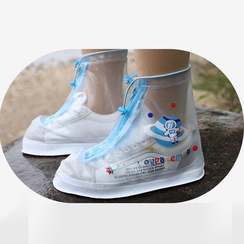 Kinder Cartoon Dinosaurier Wasserdichte Schuhe Überschuhe Galoschen Kinder Reißverschluss Rutschfest Elastisch Regenschuhüberzug Für Regenstiefel L(Insole 24 cm) von Joom DACH