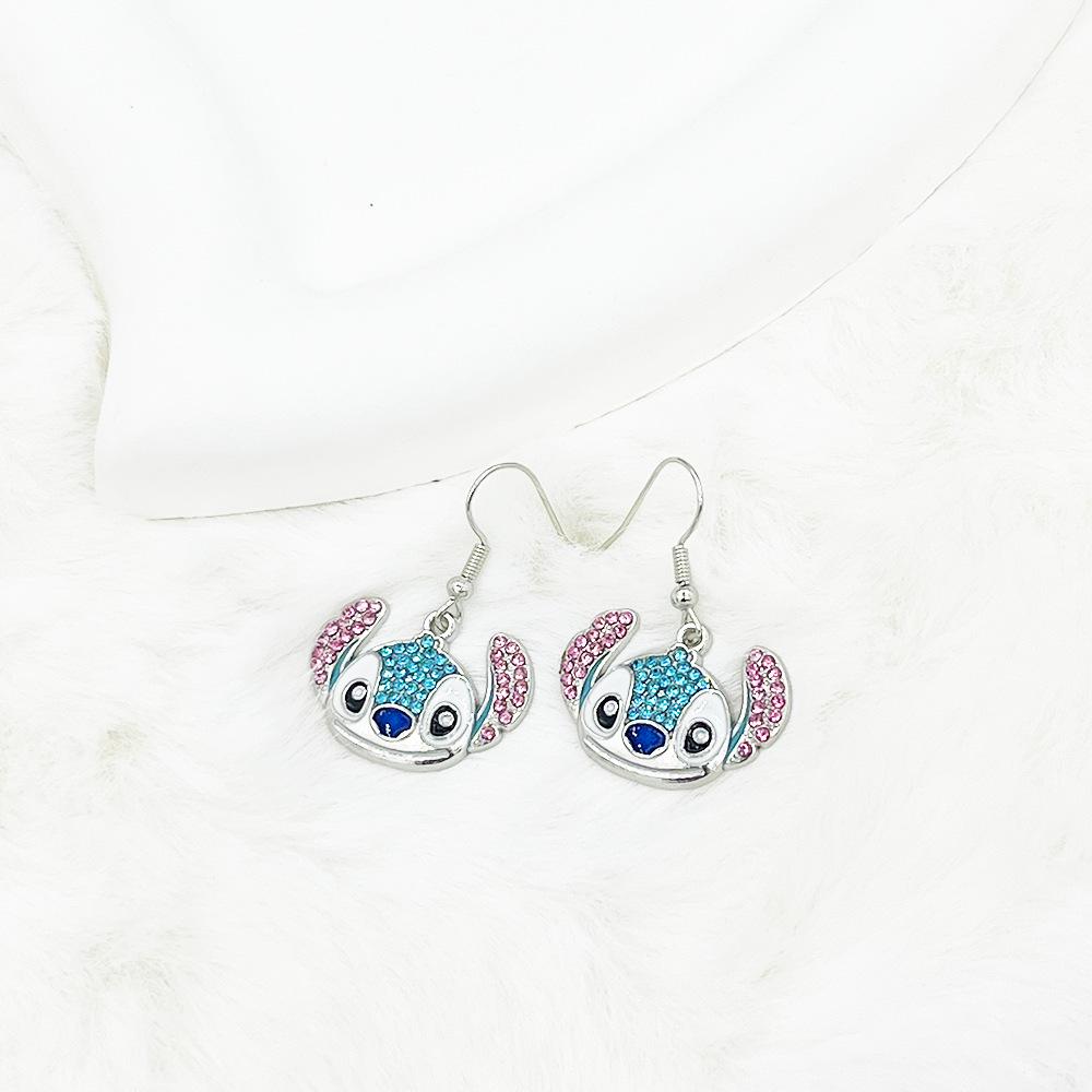 Kinder Cartoon Stitch Ohrringe & Halskette Set mit Diamanten von Joom DACH