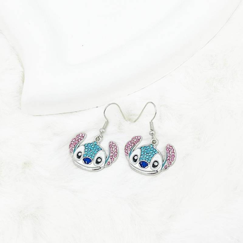 Kinder Cartoon Stitch Ohrringe & Halskette Set mit Diamanten von Joom DACH