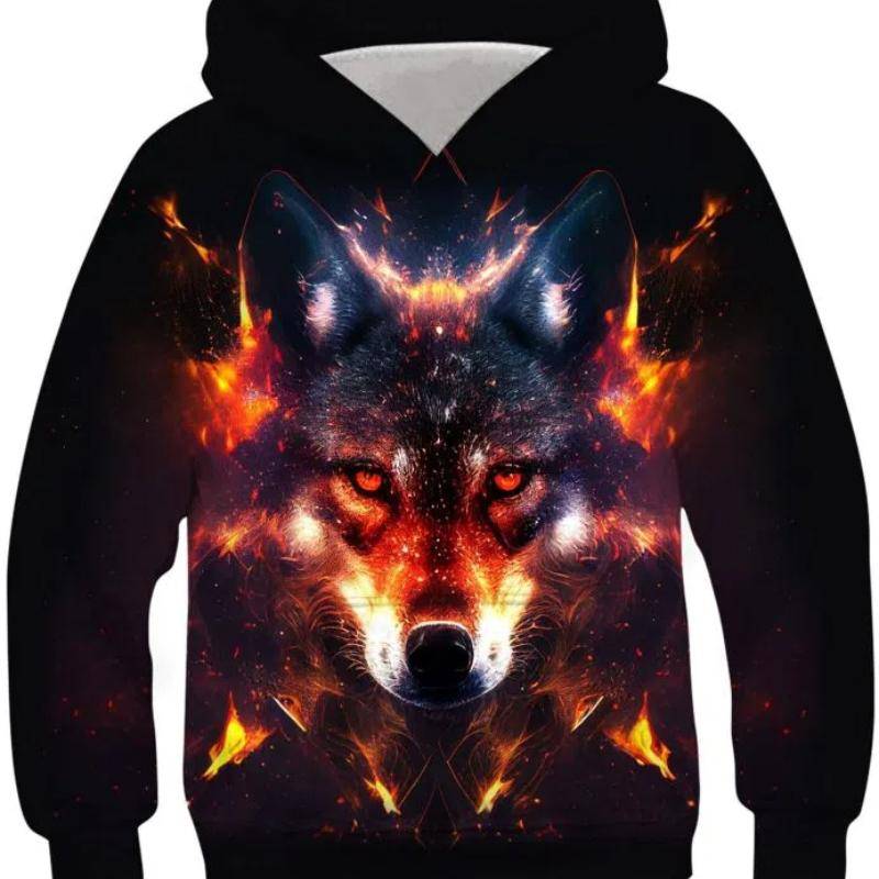 Kinder Chinesischer Stil Neujahr Löwe 3D Druck Jungen Casual Pullover Langarm Hoodies Jungen Sweatshirt Frühling Herbst Kinder Hoodie Tops 160CM von Joom DACH