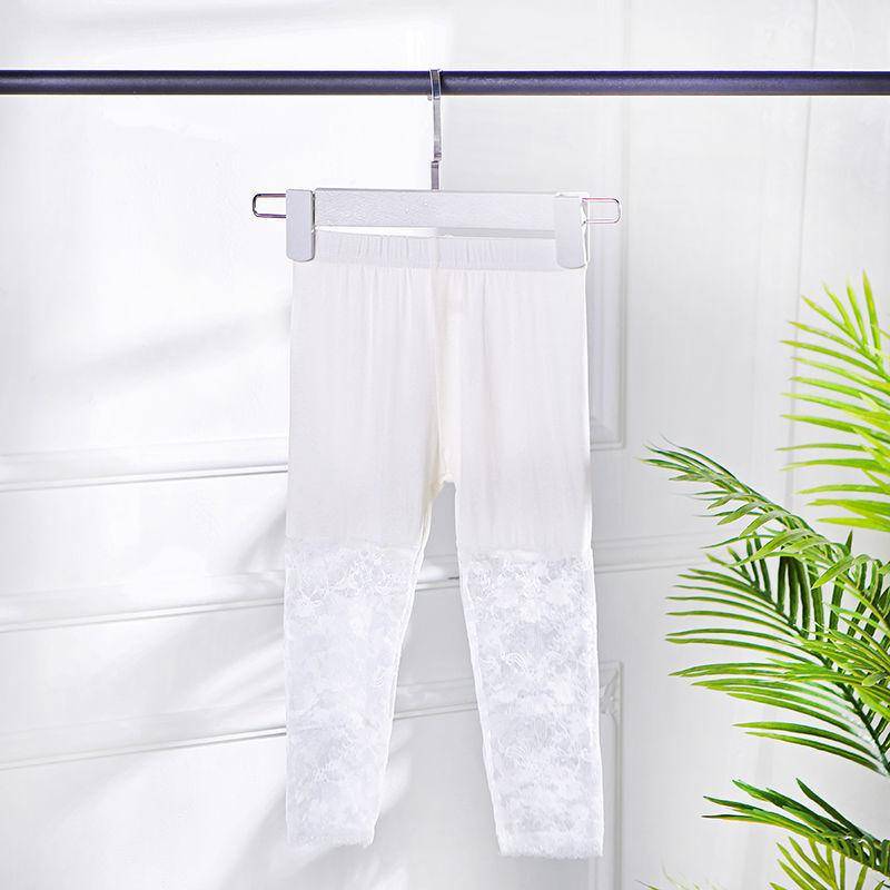 Kinder-Crops mit Spitze und Spitzenboden Sommer Mädchen Slim Fit Mittel bis Groß Kinder Outdoor-Hose Cropped-Hose 150 weiß von Joom DACH