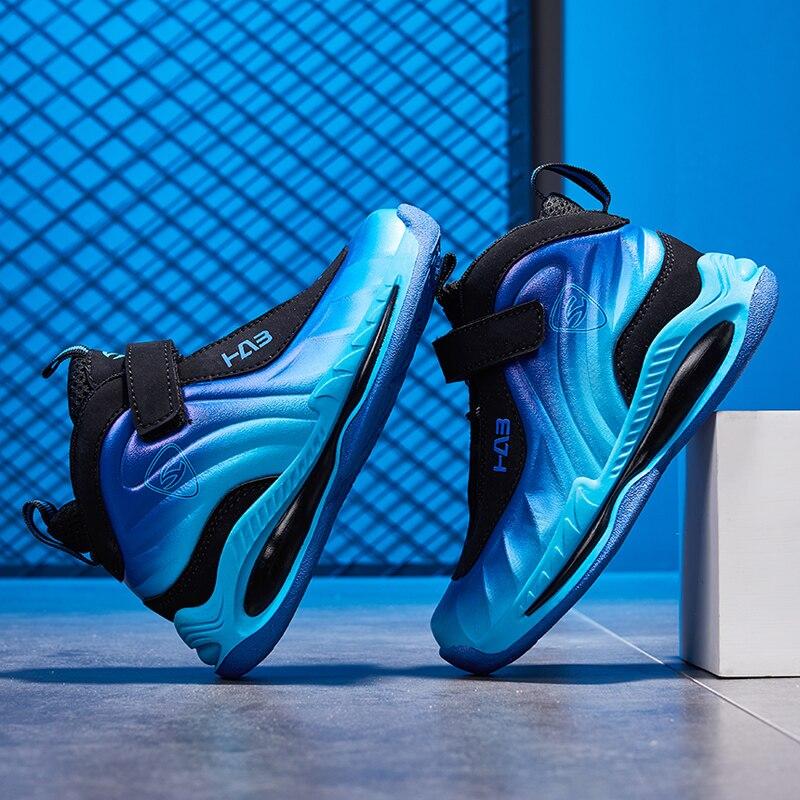 Kinder Dämpfung Basketball Schuhe Jungen Mädchen Komfort Atmungsaktive Sportschuhe Kinder Neue Ankunft Lauf Sneaker Non-slip Outdoor 33 blau von Joom DACH