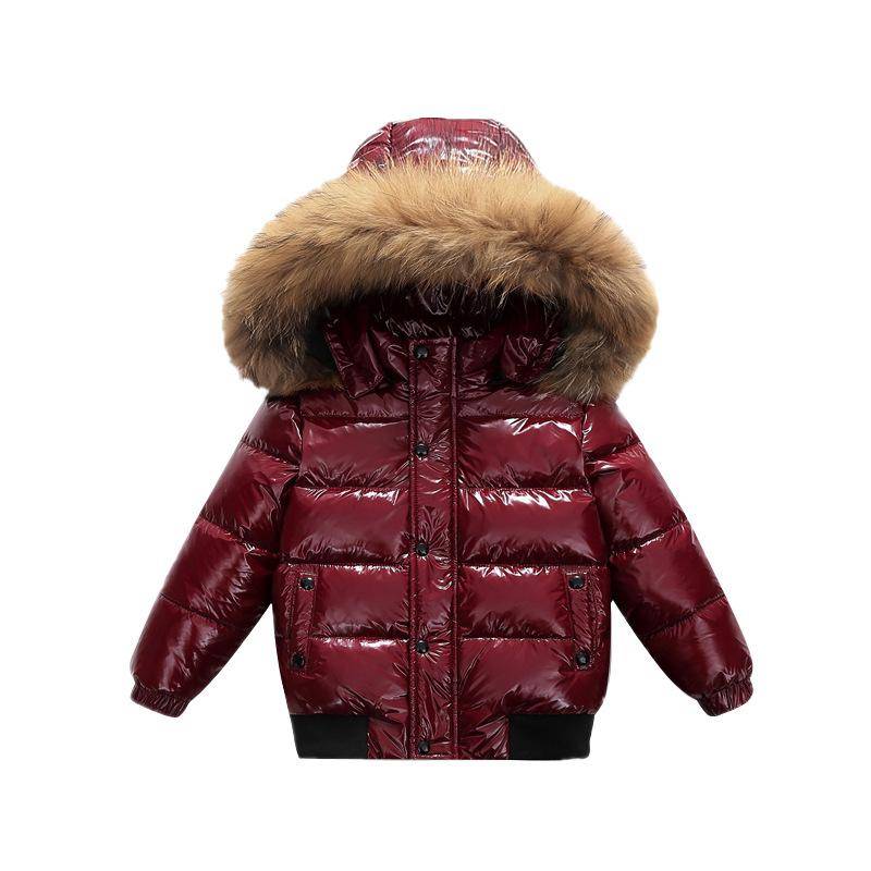 Kinder Daunenjacke Dick Warm Kinder Daunenmantel Kapuze Jungen Mädchen Puffer Oberbekleidung Winddicht Teenager Winterjacke 140cm rot von Joom DACH