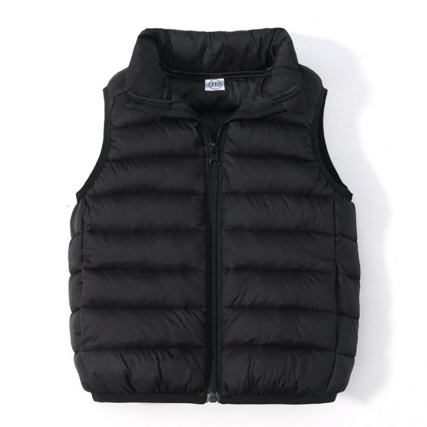 Kinder Daunenweste Winter Leichte Jacke Lässig Stehkragen Weste Kinder Mode Korea Mantel Herbstkleidung für Jungen Mädchen Westen 140 schwarz von Joom DACH