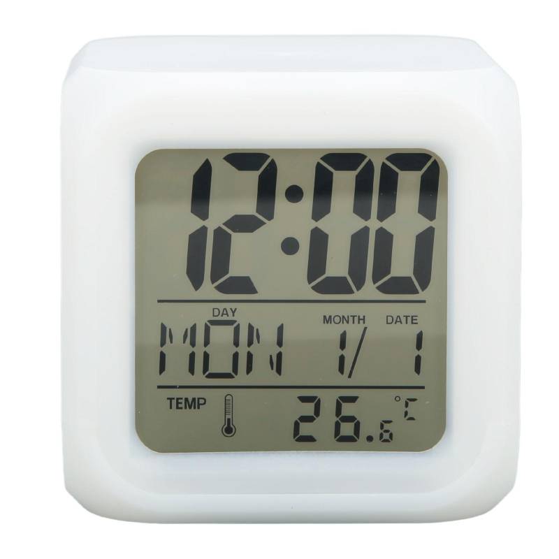 Kinder Digital Uhr LED 7 Farben Nacht Leuchtende Temperatur Display Tragbare Einfache Bedienung LED Uhr von Joom DACH