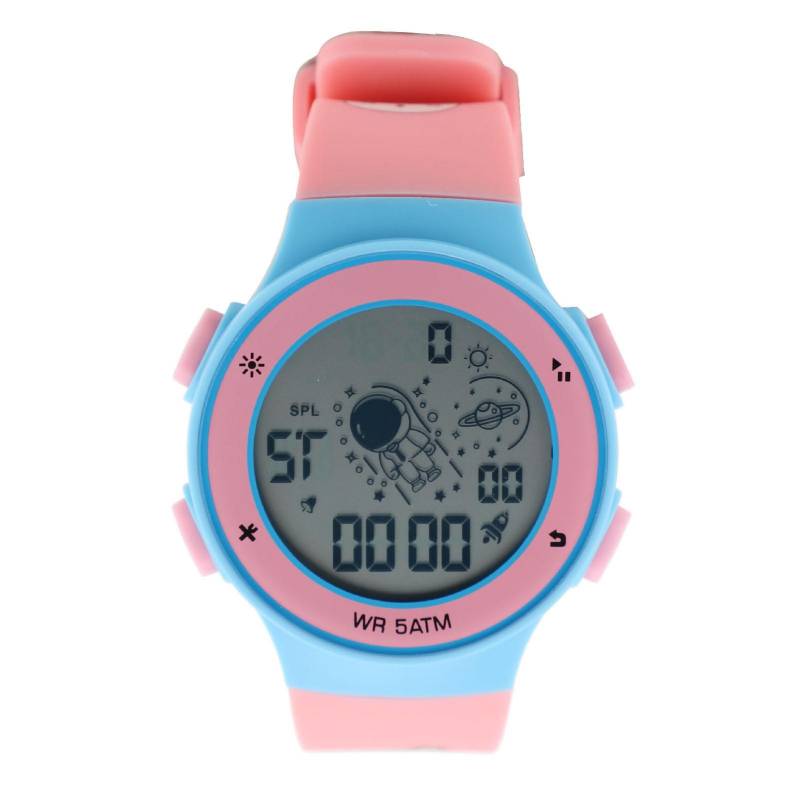 Kinder Digitaluhr Bunte LED-Hintergrundbeleuchtung 50M Wasserdicht Stoppuhr Kalender Alarm TPU-Armband 12 24 von Joom DACH