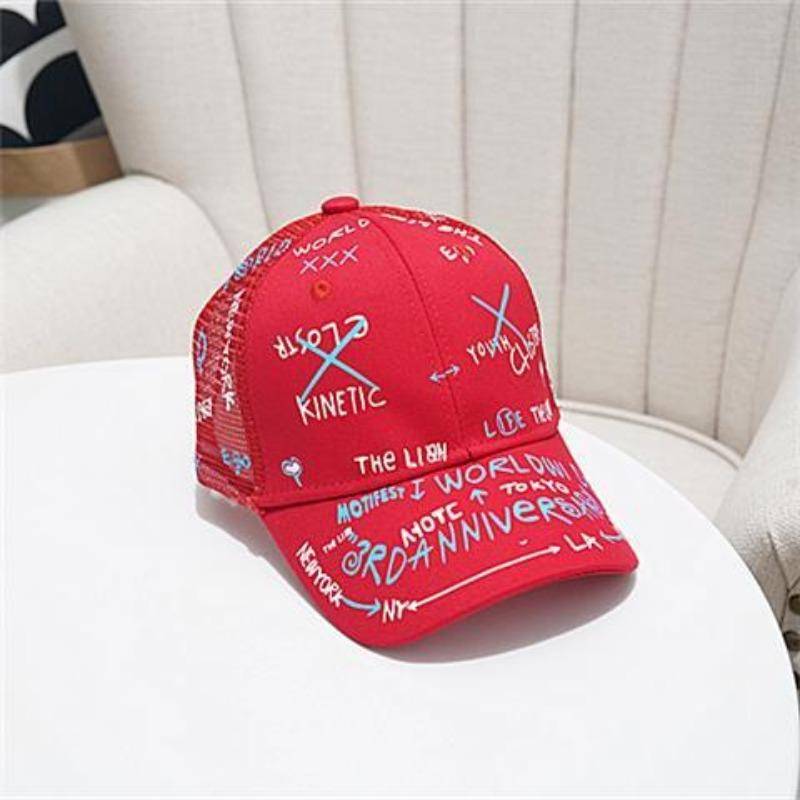 Kinder Duckbill Cap Jungen Sonnenhut Sonnenschutzhut Sommer Baby Baseball Cap Dünner Mesh Sonnenhut Große Krempe 3-12 years old rot von Joom DACH