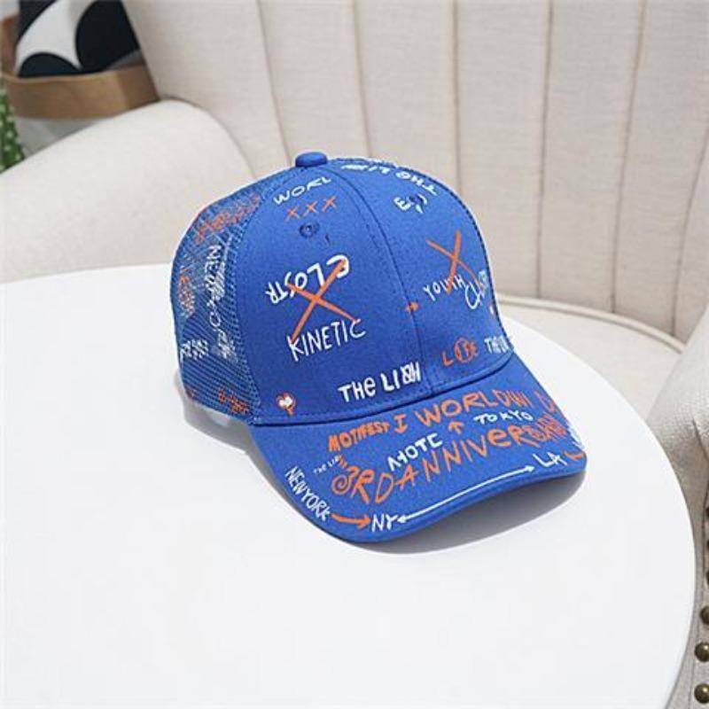 Kinder Duckbill Cap Jungen Sonnenhut Sonnenschutzhut Sommer Baby Baseball Cap Dünner Mesh Sonnenhut Große Krempe 3-12 years old blau von Joom DACH