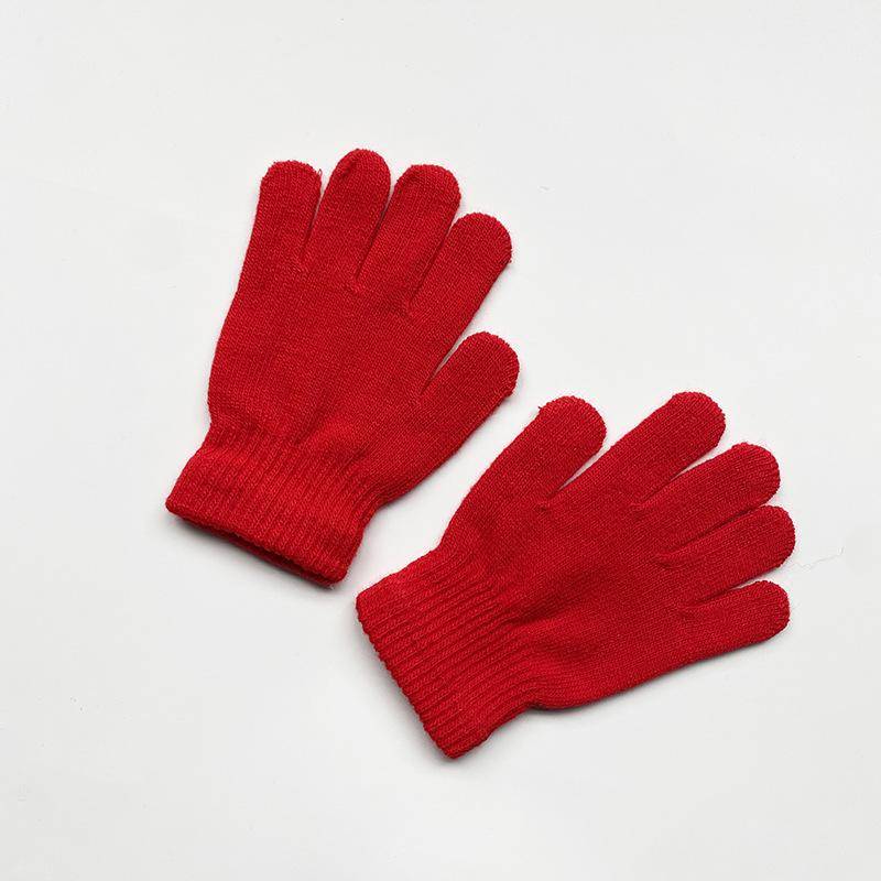Kinder Einfarbige Strickhandschuhe für 5-10 Jahre Schüler Winterwärme Outdoor Radfahren und Tägliches Kaltwetter Tragen Fäustlinge von Joom DACH