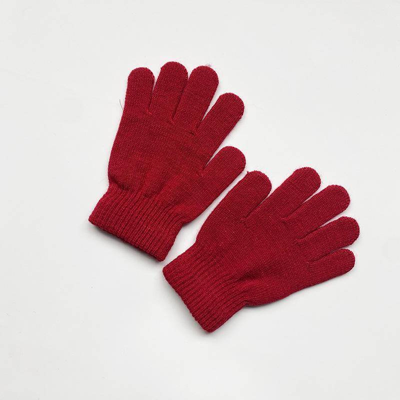 Kinder Einfarbige Strickhandschuhe für 5-10 Jahre Schüler Winterwärme Outdoor Radfahren und Tägliches Kaltwetter Tragen Fäustlinge von Joom DACH