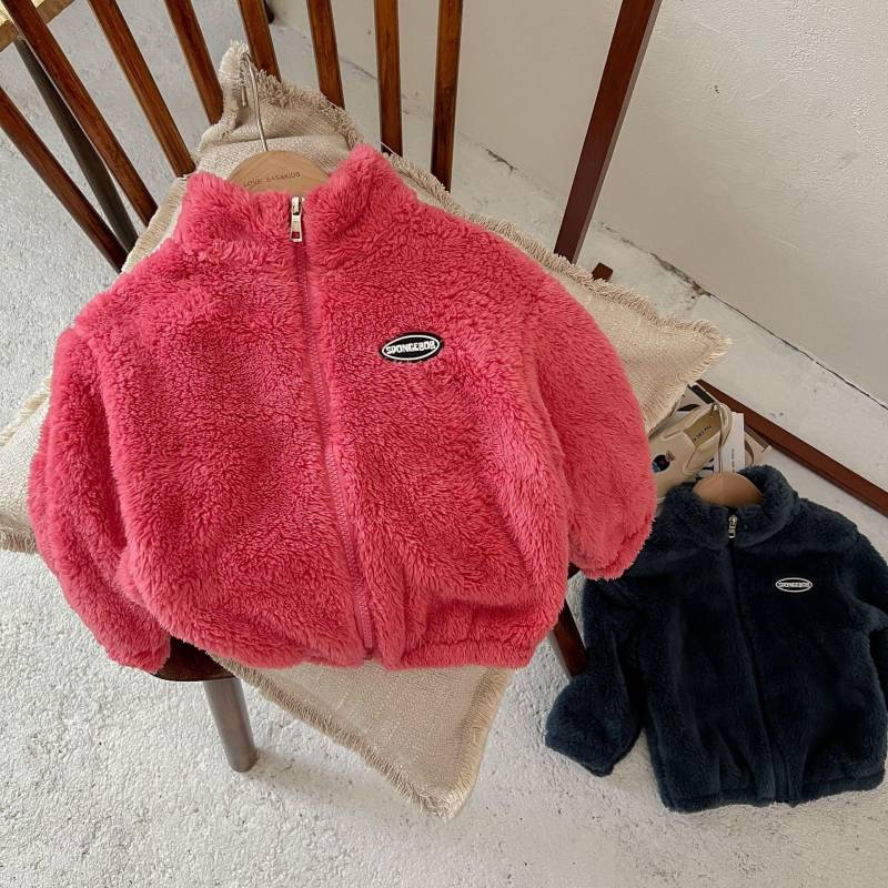 Kinder Flanelljacke: Buntes Korallenfleece, Unifarbe, Fleece-gefüttert für Jungen und Mädchen - Ideal für Herbst und Winter Size 100cm von Joom DACH