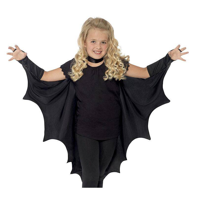 Kinder Fledermaus Kostüm Umhang Halloween Cosplay Party Overall für Kinder 120CM schwarz von Joom DACH