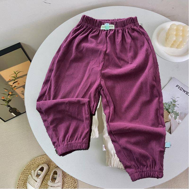 Kinder-Fleece-Sweathose im koreanischen Stil - Sportliche Freizeitkleidung 100 cm bordeaux von Joom DACH