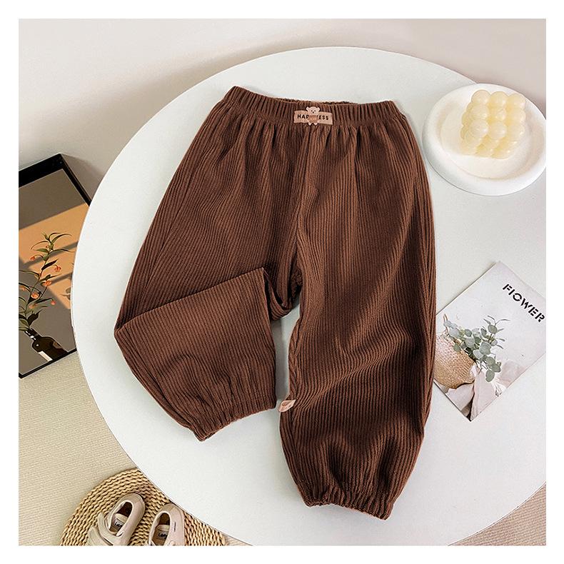 Kinder-Fleece-Sweathose im koreanischen Stil - Sportliche Freizeitkleidung 110 cm kaffeebraun von Joom DACH