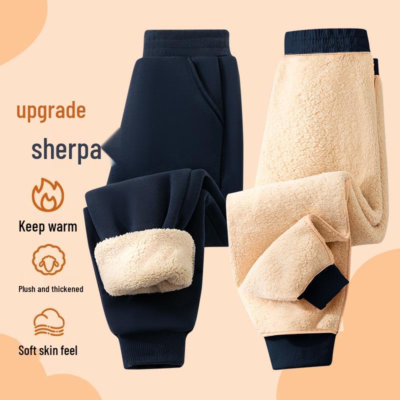 Kinder Fleece Sweatpants - Warme Winter Leggings, Trendige Lammfellhose für Kinder 150cm von Joom DACH