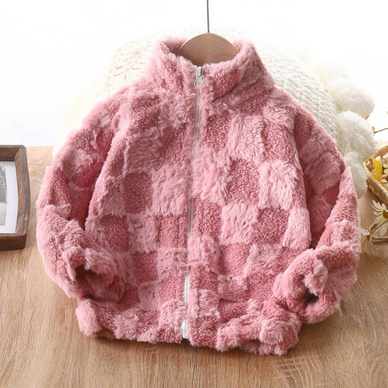 Kinder Freizeitmantel Herbst/Winter Reißverschluss Strickjacke Oberteile für Jungen und Mädchen 140cm rosa von Joom DACH