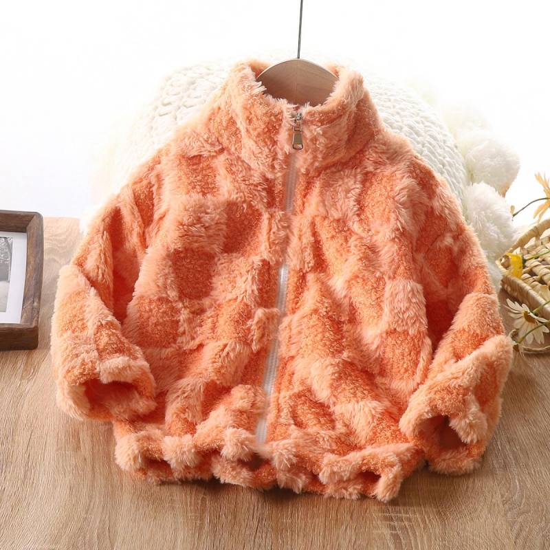 Kinder Freizeitmantel Herbst/Winter Reißverschluss Strickjacke Oberteile für Jungen und Mädchen 160cm orange von Joom DACH