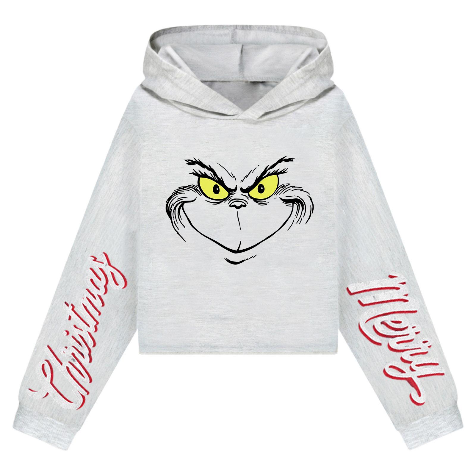 Kinder Freizeitmode Weihnachten Bedrucktes Langarm Kapuzensweatshirt (Ohne Kordelzug) 170 von Joom DACH