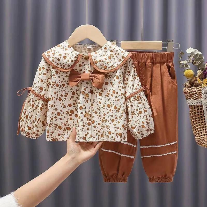 Kinder Frühjahr und Herbst Freizeitanzug Kinderkleidung Dreiteilige Sets Herbst Mädchen Babyanzug Babykleidung Mädchen 80 khaki von Joom DACH