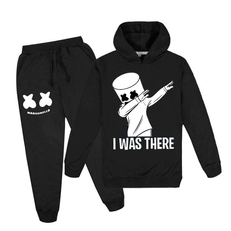 Kinder Frühling 2 Stücke Mode Dj Marshmellow Kinder Hoodie Pullover + Hosen Set 3-13Y Jungen Und Mädchen Trainingsanzug Kleidung 140 von Joom DACH