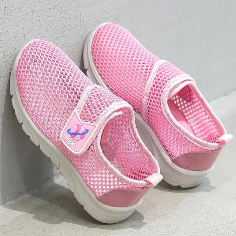 Kinder Frühling Sommer Weiche Sohle Sportschuhe Jungen und Mädchen Anti-rutsch Casual Atmungsaktive Mesh Flache Schuhe 32 rosa von Joom DACH