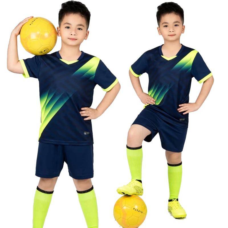 Kinder Fußball Uniformen Jungen Mädchen Jugend Fußball Jersey Set Home Kurzarm Kit Shorts Kind Fußball Jersey Set Sportbekleidung 120 von Joom DACH