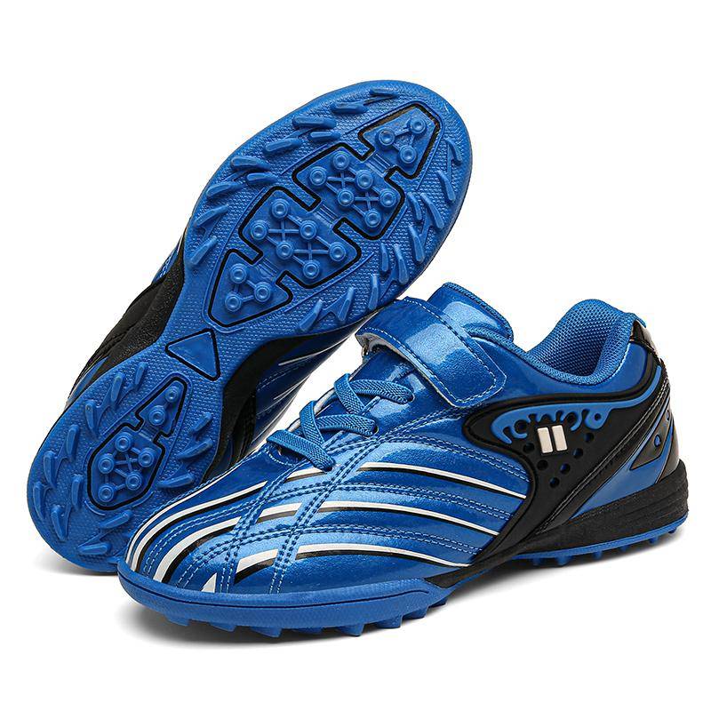 Kinder Fußballschuhe Rasen Kinder Stollen Gras Training Fußballschuhe Jungen Mädchen Professionelle Hallenfußballschuhe Rutschfeste Outdoor-Futsal-Soocer-Schuhe 29 blau von Joom DACH