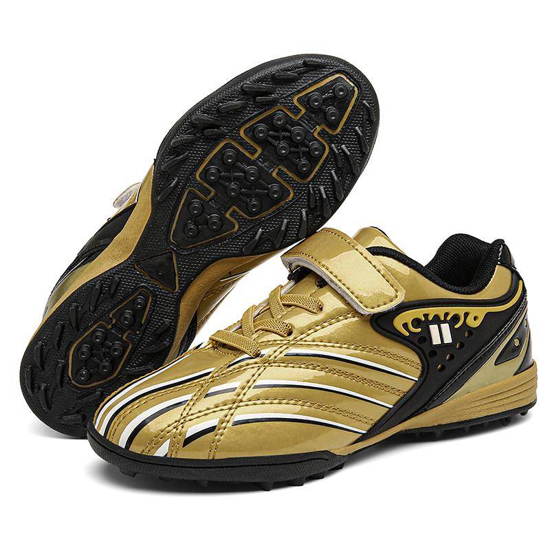 Kinder Fußballschuhe Rasen Kinder Stollen Gras Training Fußballschuhe Jungen Mädchen Professionelle Hallenfußballschuhe Rutschfeste Outdoor-Futsal-Soocer-Schuhe 32 gold von Joom DACH