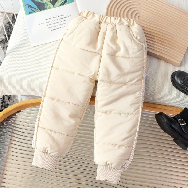 Kinder Gepolsterte Hosen Winter Jungen Mädchen Lammwolle Verdickte Hosen Neu Kinder Unterziehhosen Kleinkind Samt Warme Jogginghosen 90 beige von Joom DACH